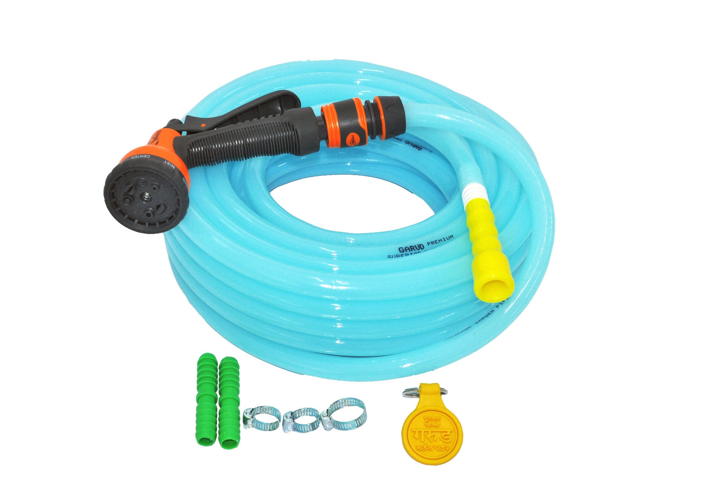 8 Pattern Sprinkler & Garud™ PREMIUM Heavy Duty Garden Hose Water Pipe (0.5", 20M, 65 ft)