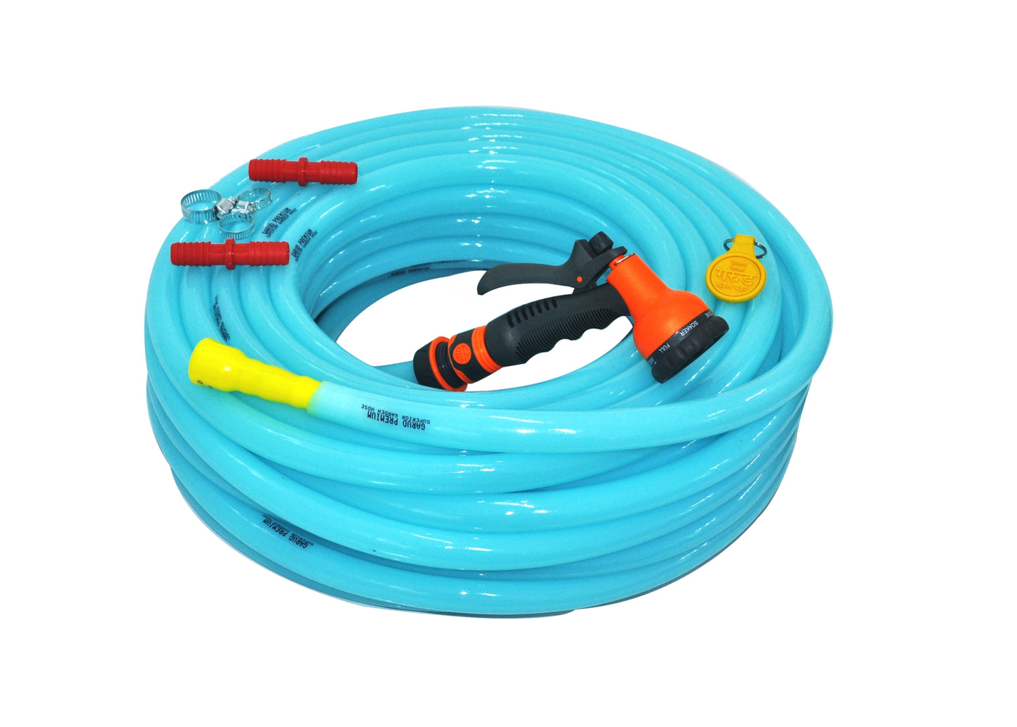 Combo - 8 Pattern Sprinkler & Garud™ PREMIUM Heavy Duty Garden Hose Water Pipe (0.75", 15M, 50ft)