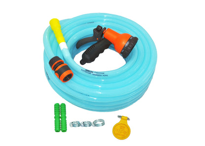 Combo - 8 Pattern Sprinkler & Garud™ PREMIUM Heavy Duty Garden Hose Water Pipe (0.5", 15M, 50 ft)